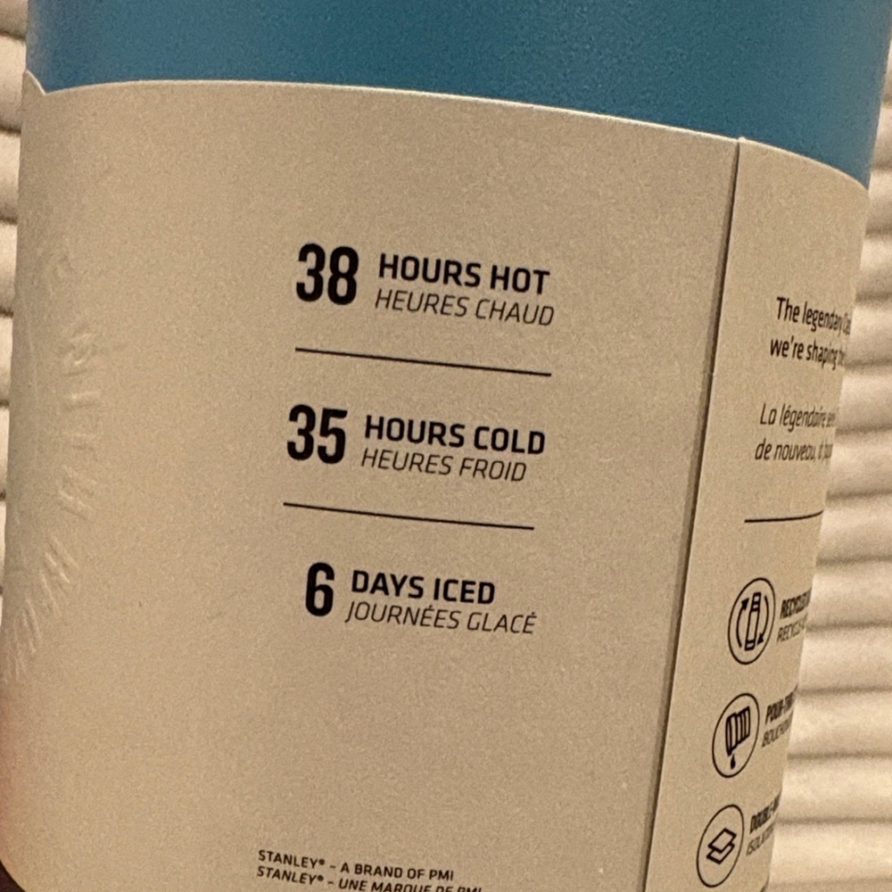 New Stanley Pool Blue Thermos with Orange Accent - Picture 4 of 5
